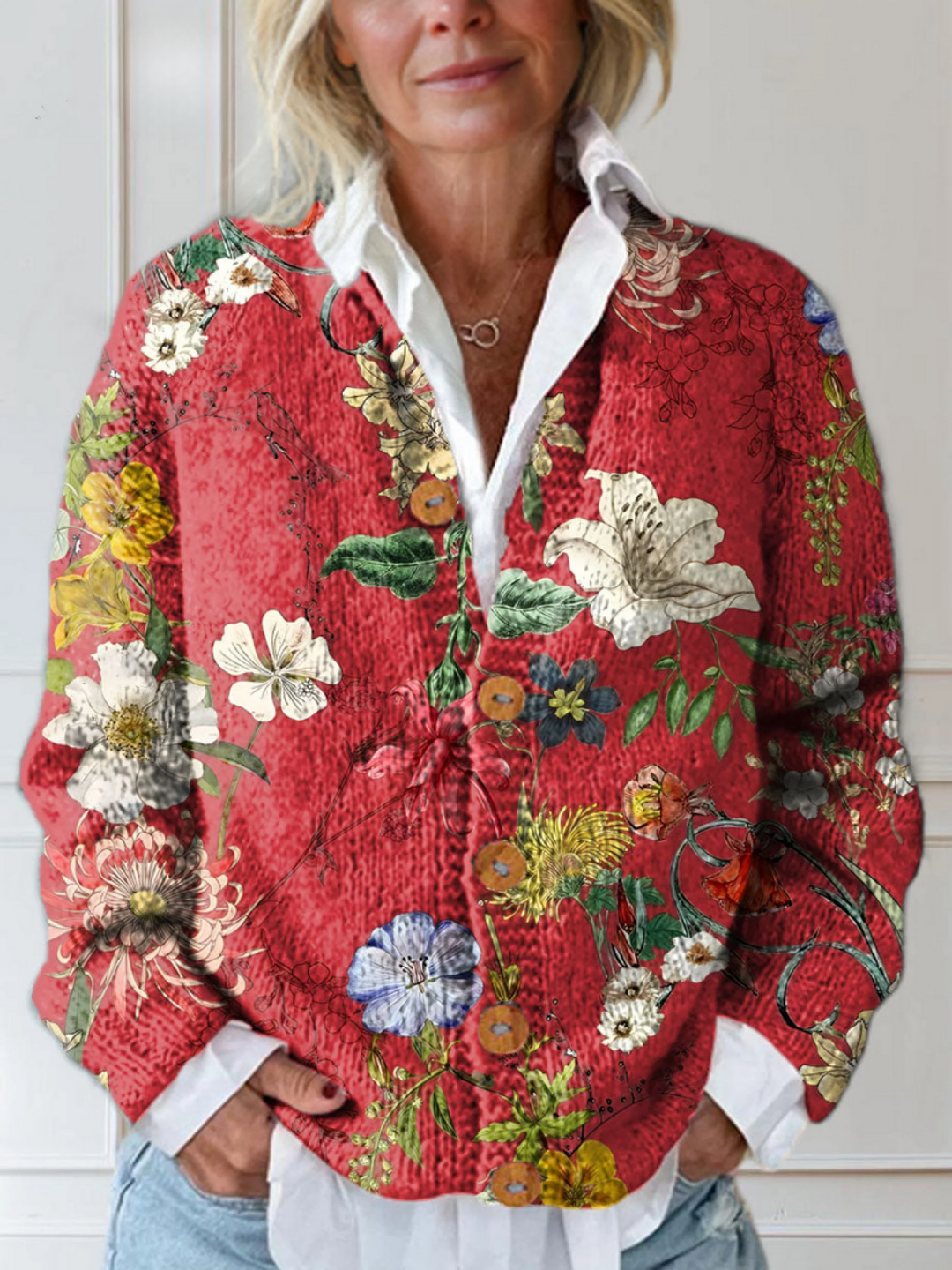 Jane | Vintage Floral-Print Cardigan