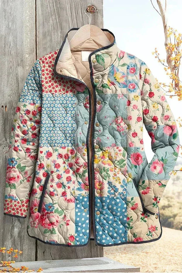 Karoline™ | Quilted Jacket in Floral Patchwork