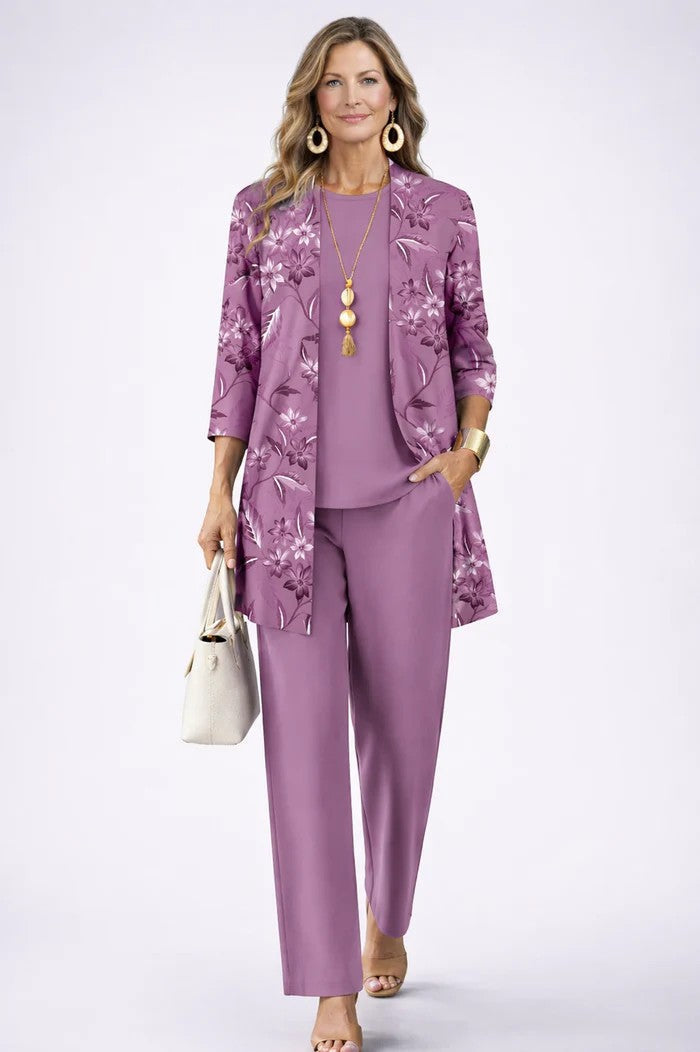 Relaxed Fit Loungewear Set with Cardigan and Wide Trousers