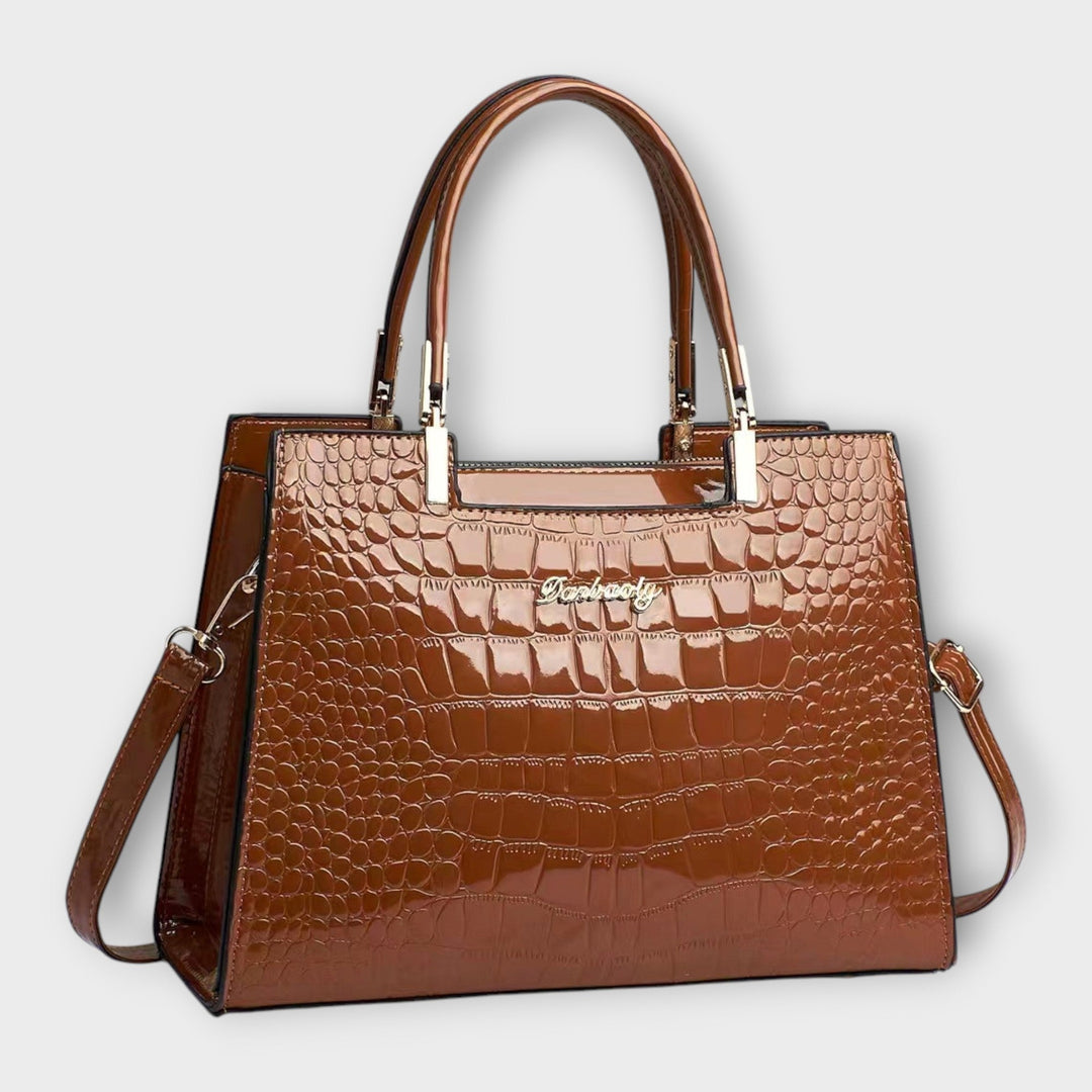 SVEA | Olivia Glänzende Handtasche mit Krokodilprägung