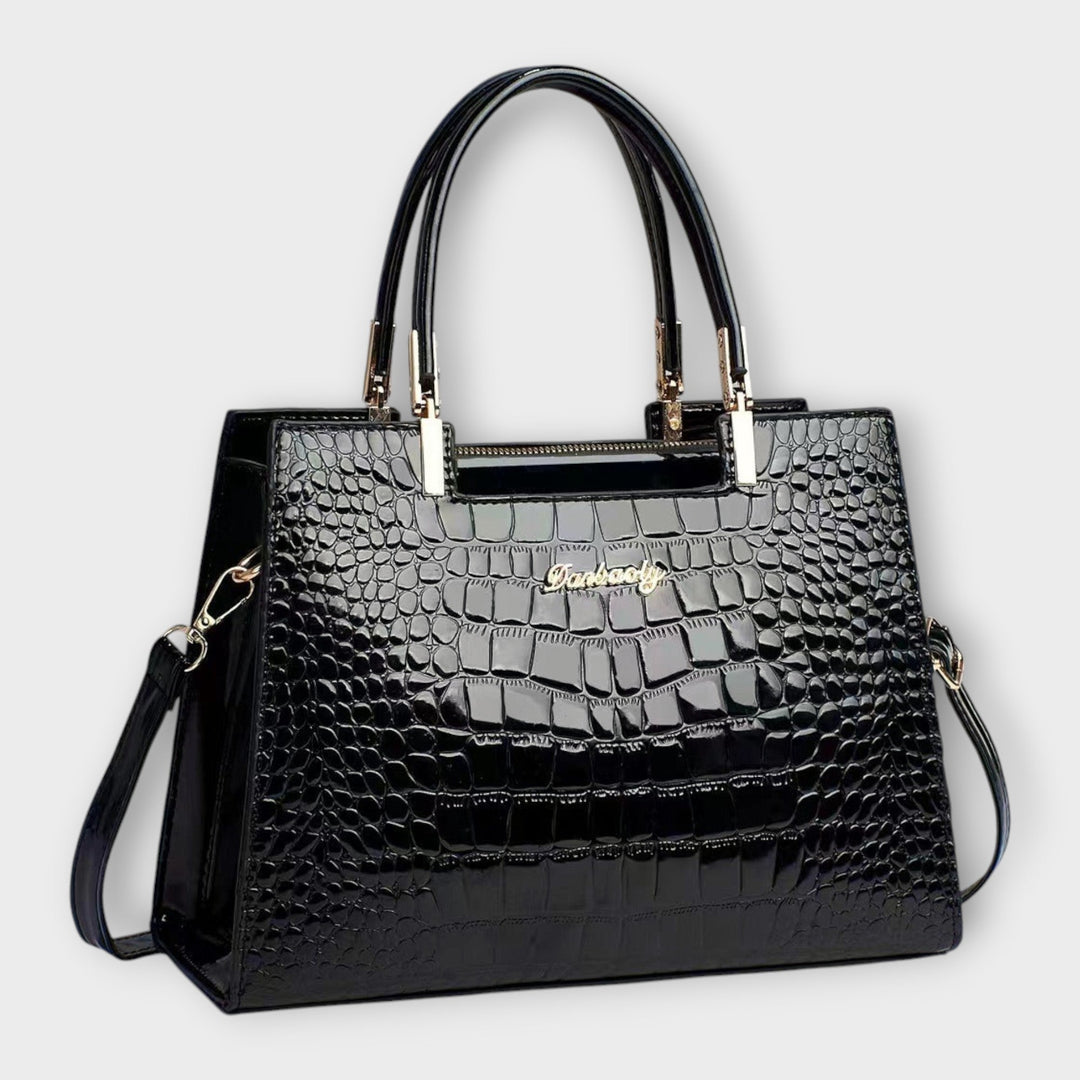 Jane | Glossy Crocodile-Embossed Bag