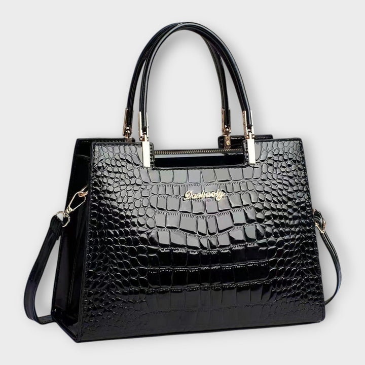 Jane | Glossy Crocodile-Embossed Bag
