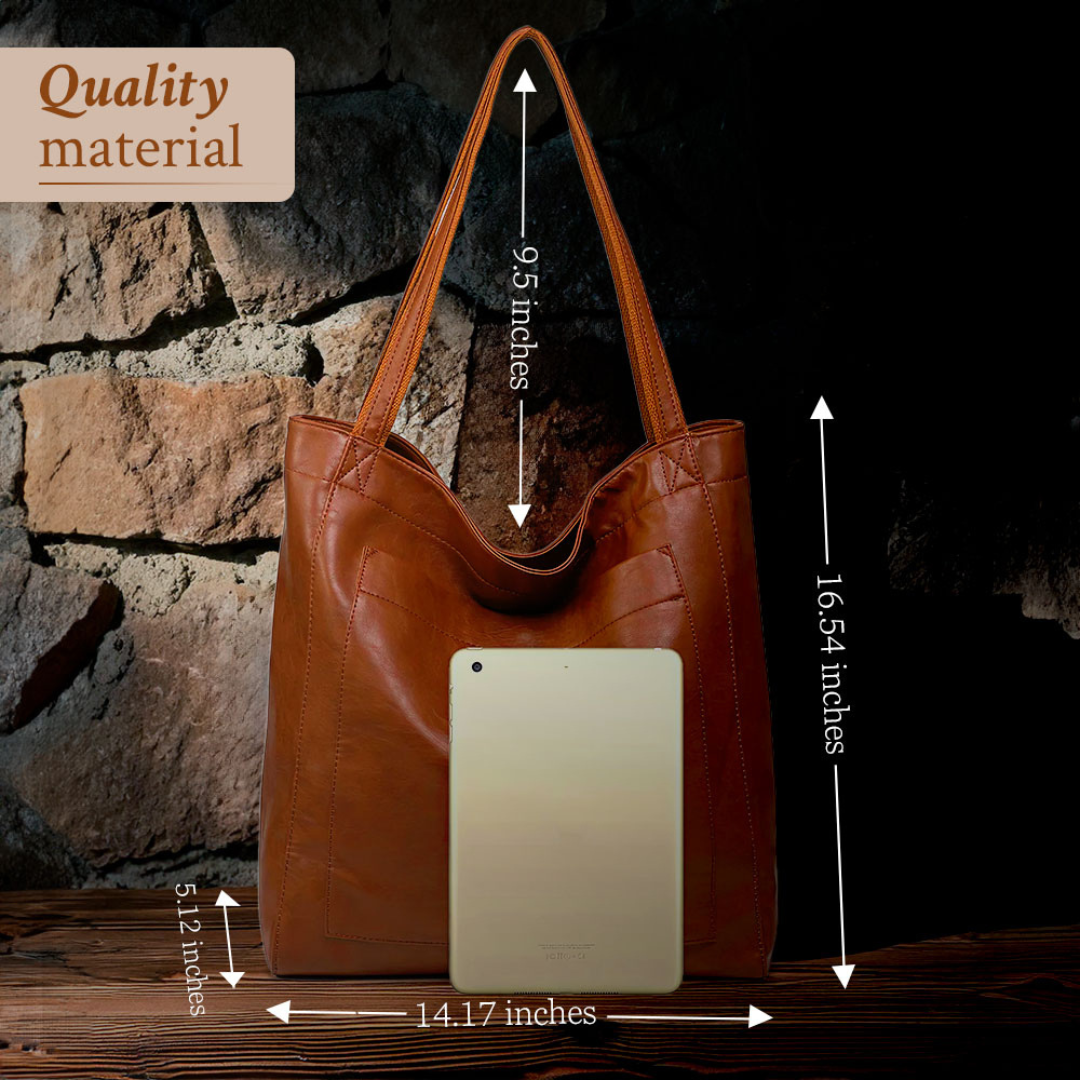 Carol - Modern Chic Leather Tote Bag