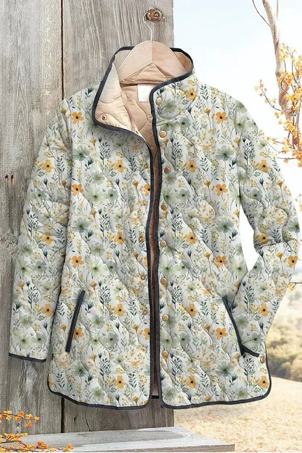 Waltraud™ | Quilted Jacket with Ditsy Flowers