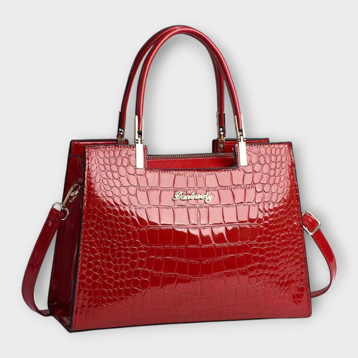 SVEA | Olivia Glänzende Handtasche mit Krokodilprägung