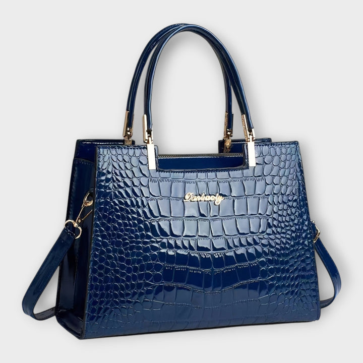 SVEA | Olivia Glänzende Handtasche mit Krokodilprägung