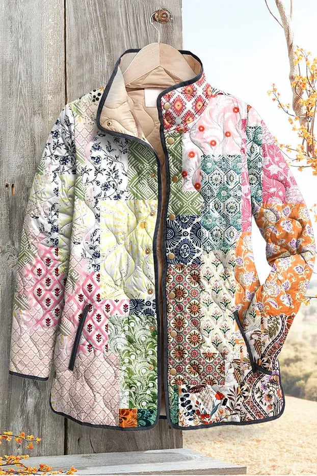 Minna™ | Quilted Jacket in Patchwork Look