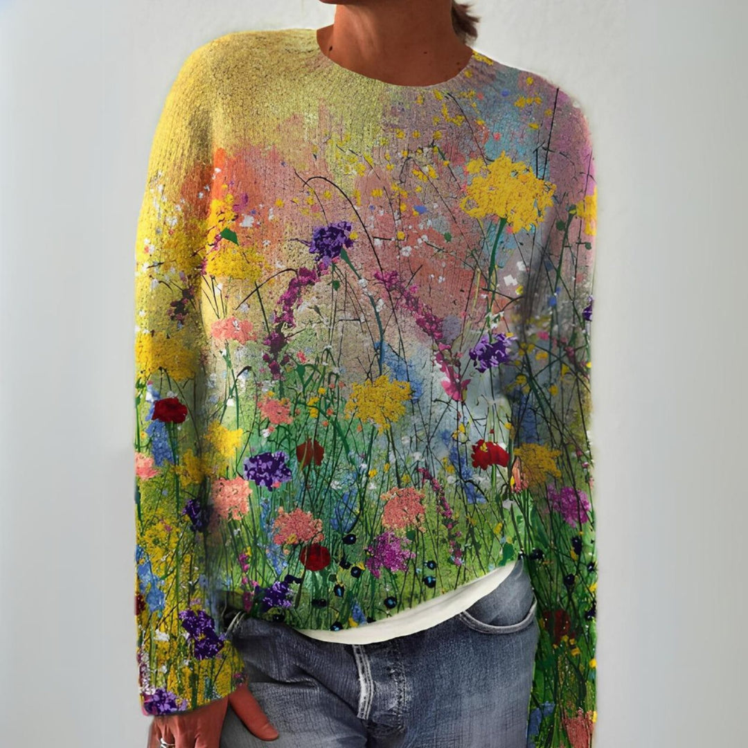 Jane | Cozy Floral-Print Sweater