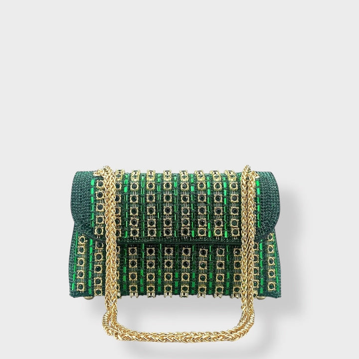 Jane | Chain Shoulder Bag with Colored Diamonds
