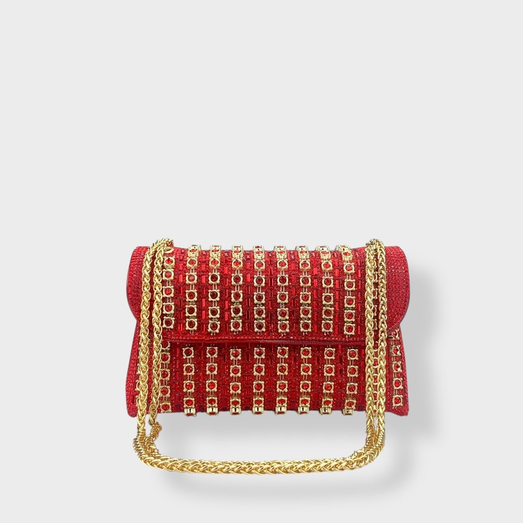 Jane | Chain Shoulder Bag with Colored Diamonds