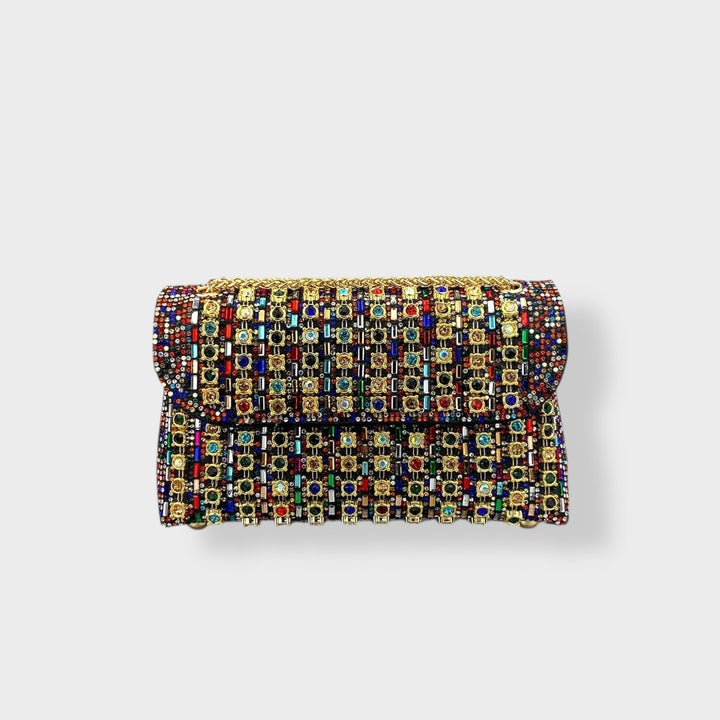 Jane | Chain Shoulder Bag with Colored Diamonds