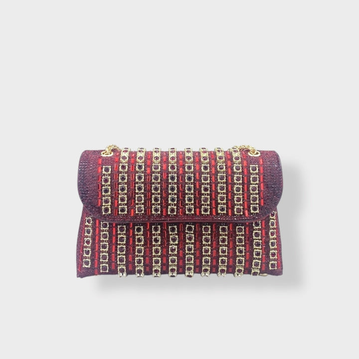 Jane | Chain Shoulder Bag with Colored Diamonds