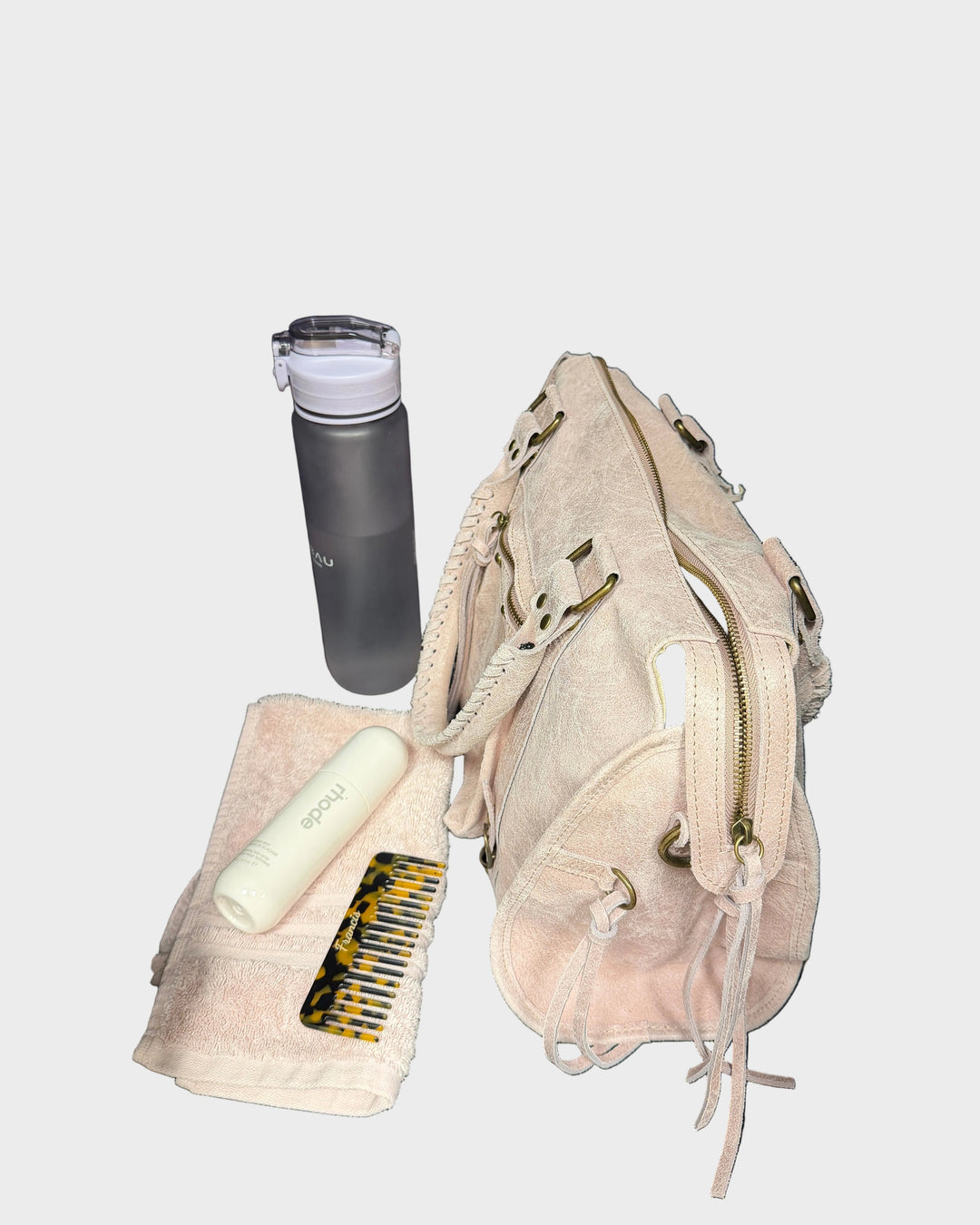 Jane | Vanilla Pink Shoulder Bag with Zipper