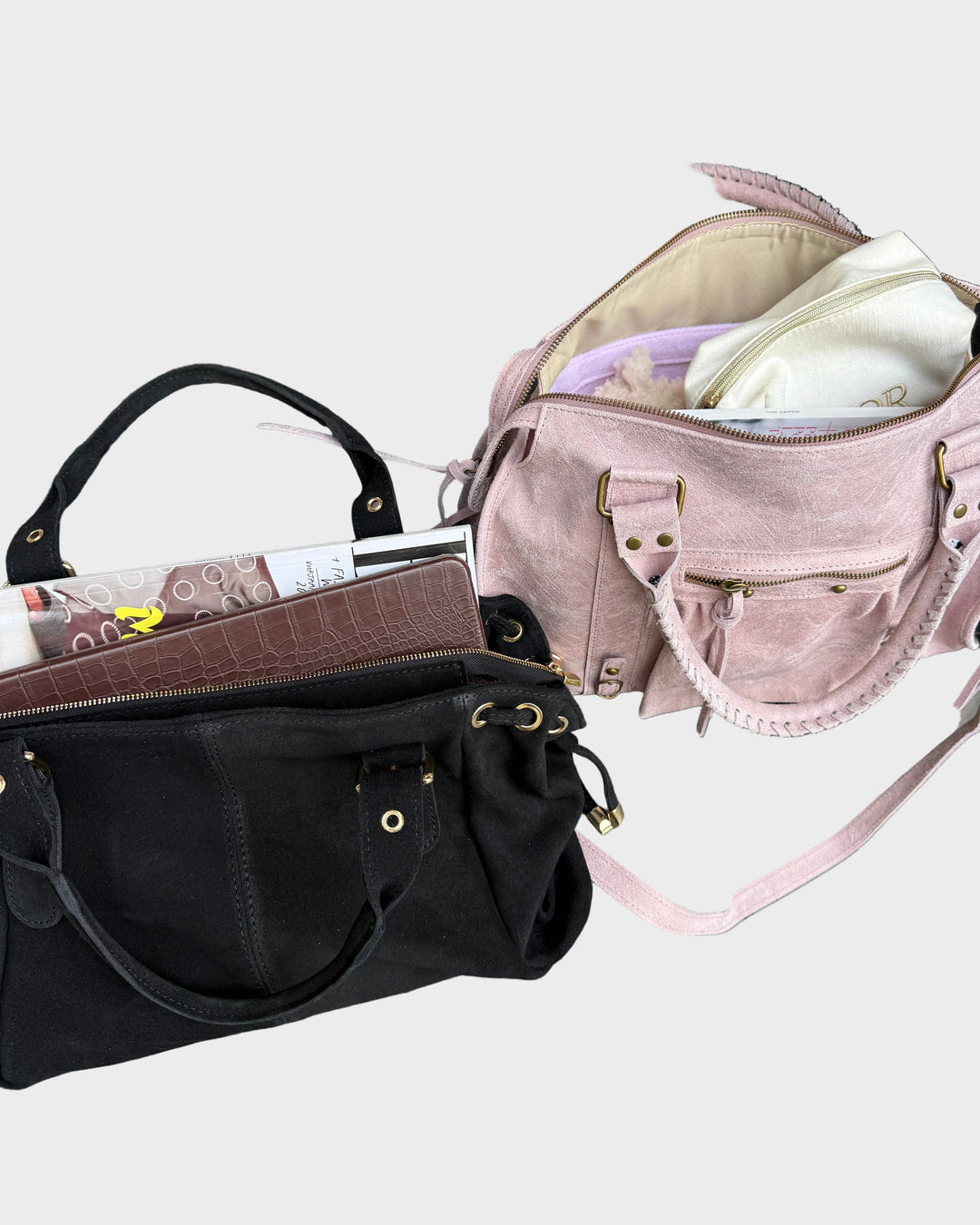 Jane | Vanilla Pink Shoulder Bag with Zipper