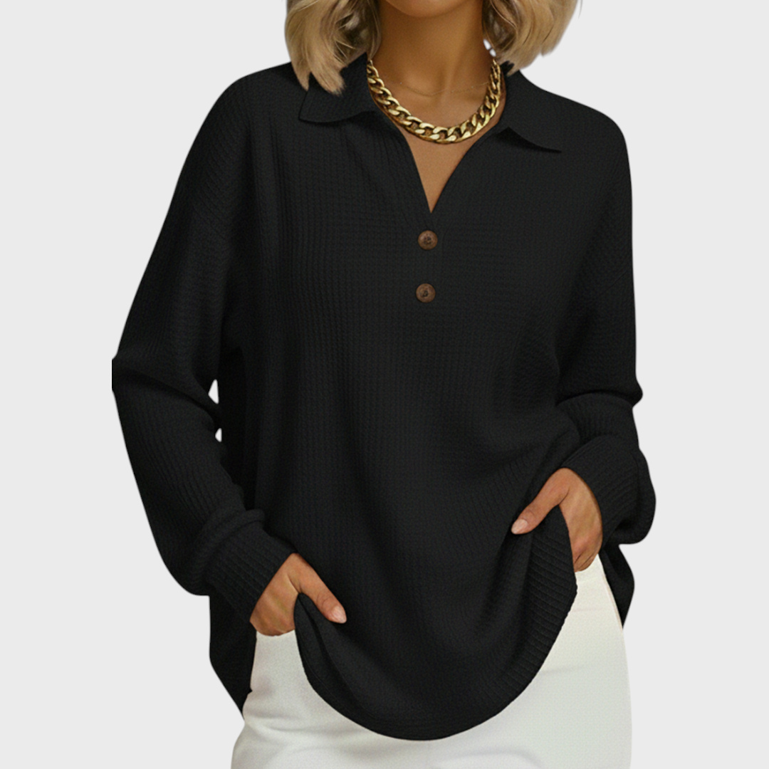 Emilie™ | Sweater in Orange with Collar