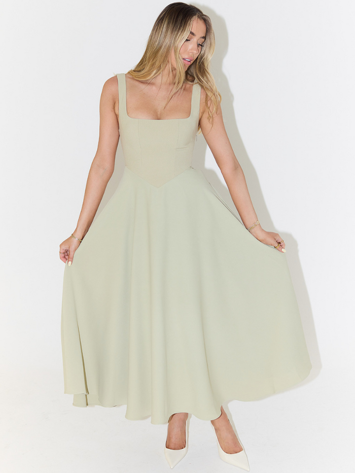 Jane | Elegant Midi Dress with Square Neckline