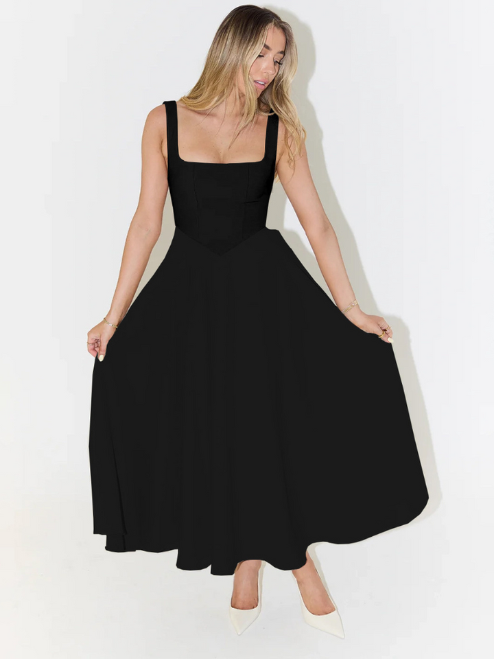 Jane | Elegant Midi Dress with Square Neckline