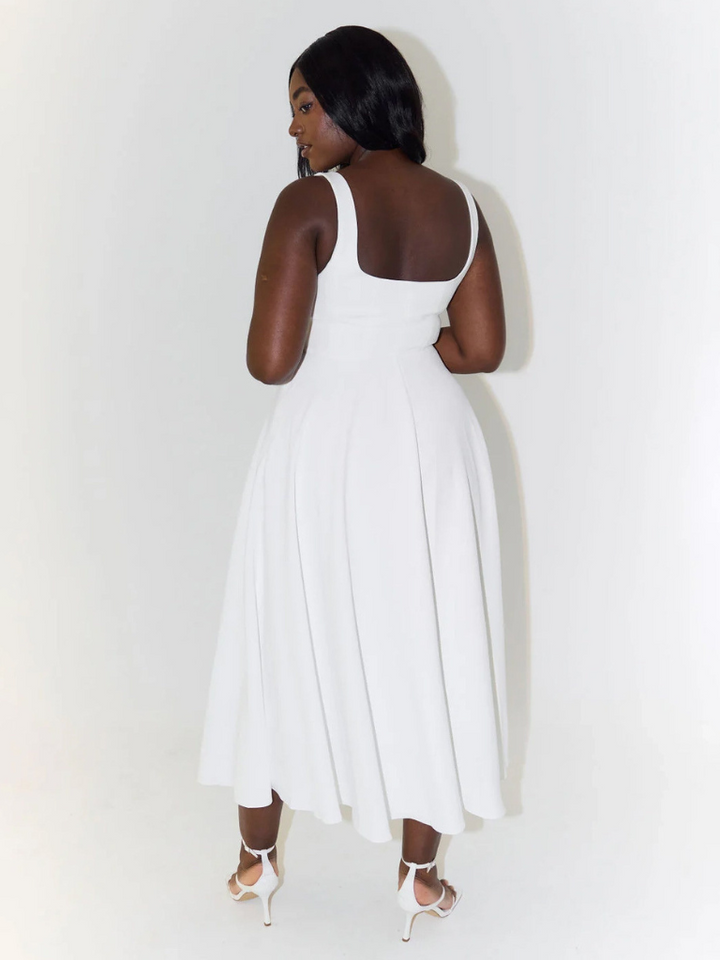 Jane | Elegant Midi Dress with Square Neckline
