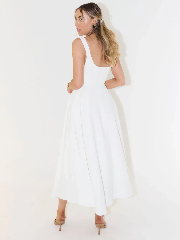 Jane | Elegant Midi Dress with Square Neckline