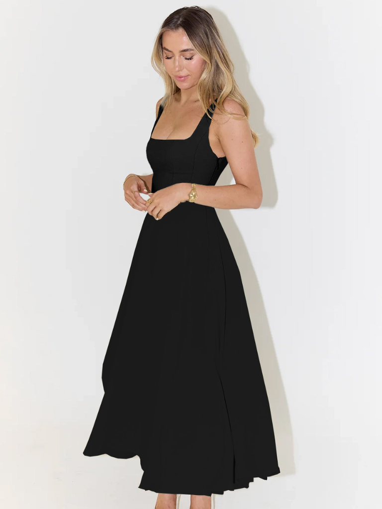 Jane | Elegant Midi Dress with Square Neckline