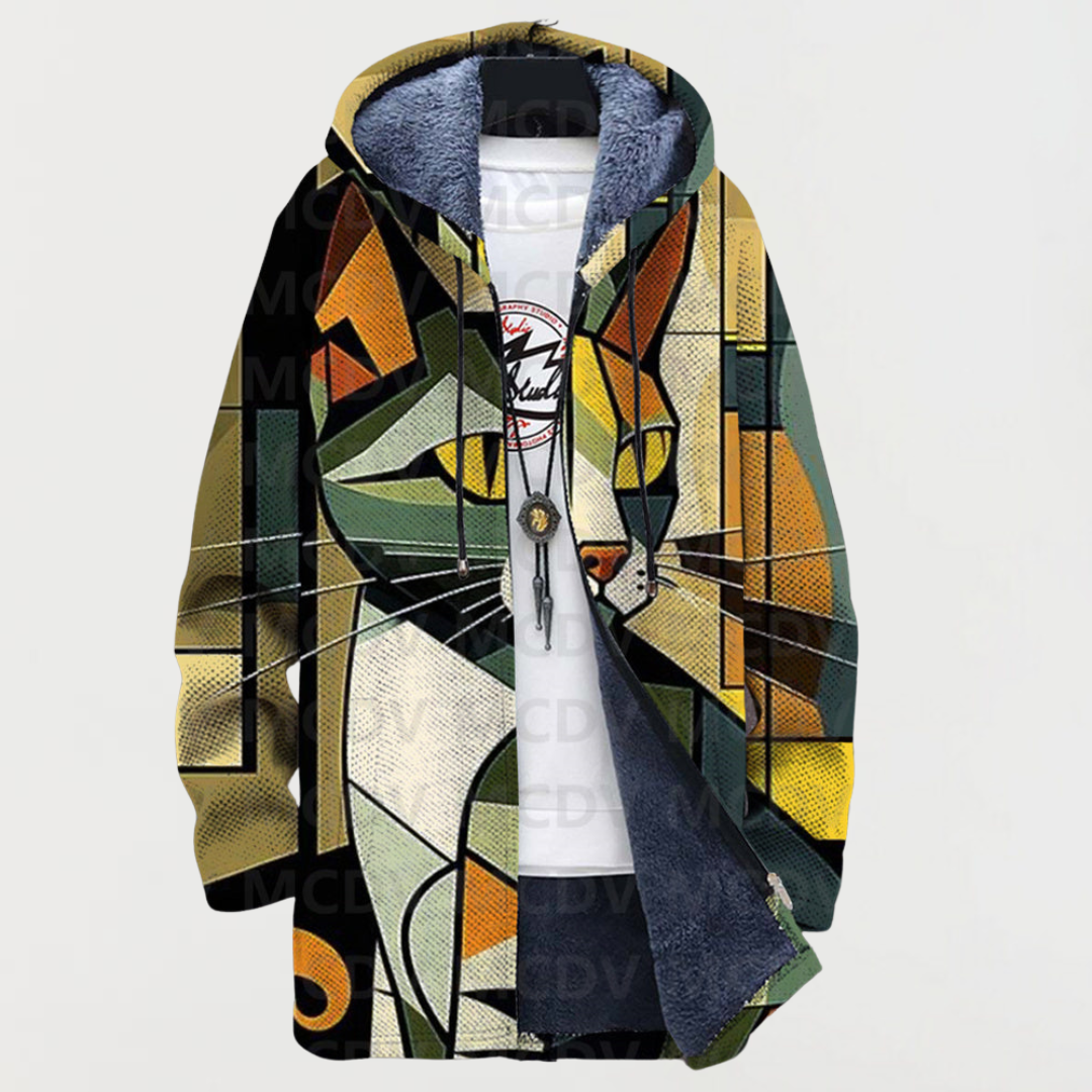 Regina™ | Hooded Jacket with Cat Motif