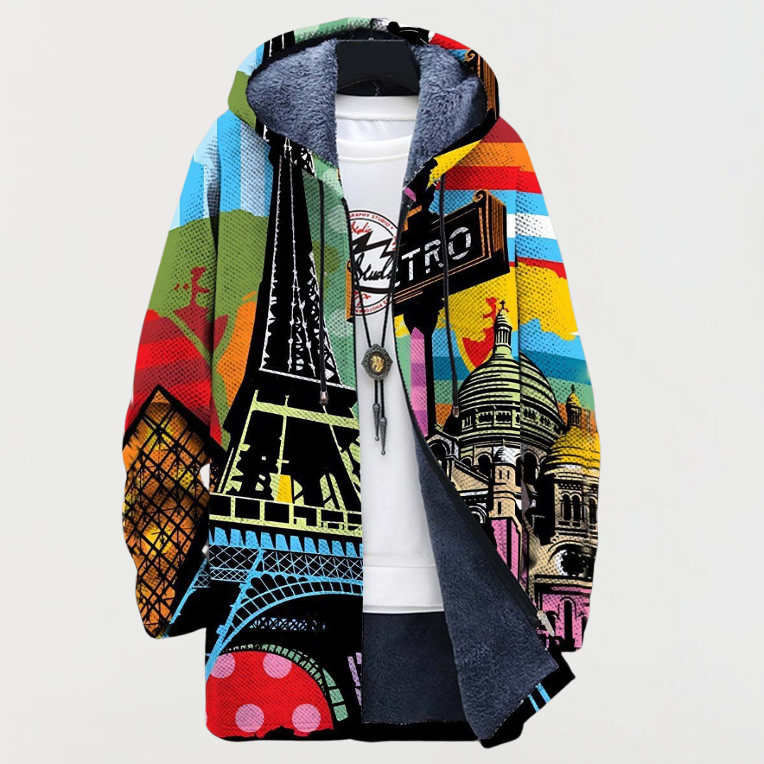 Ute™ | Hooded Jacket with City Collage
