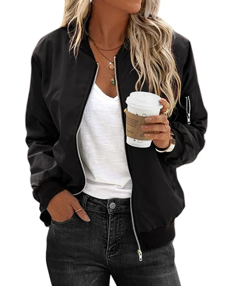 Jane | Classic Zip-Up Bomber Jacket