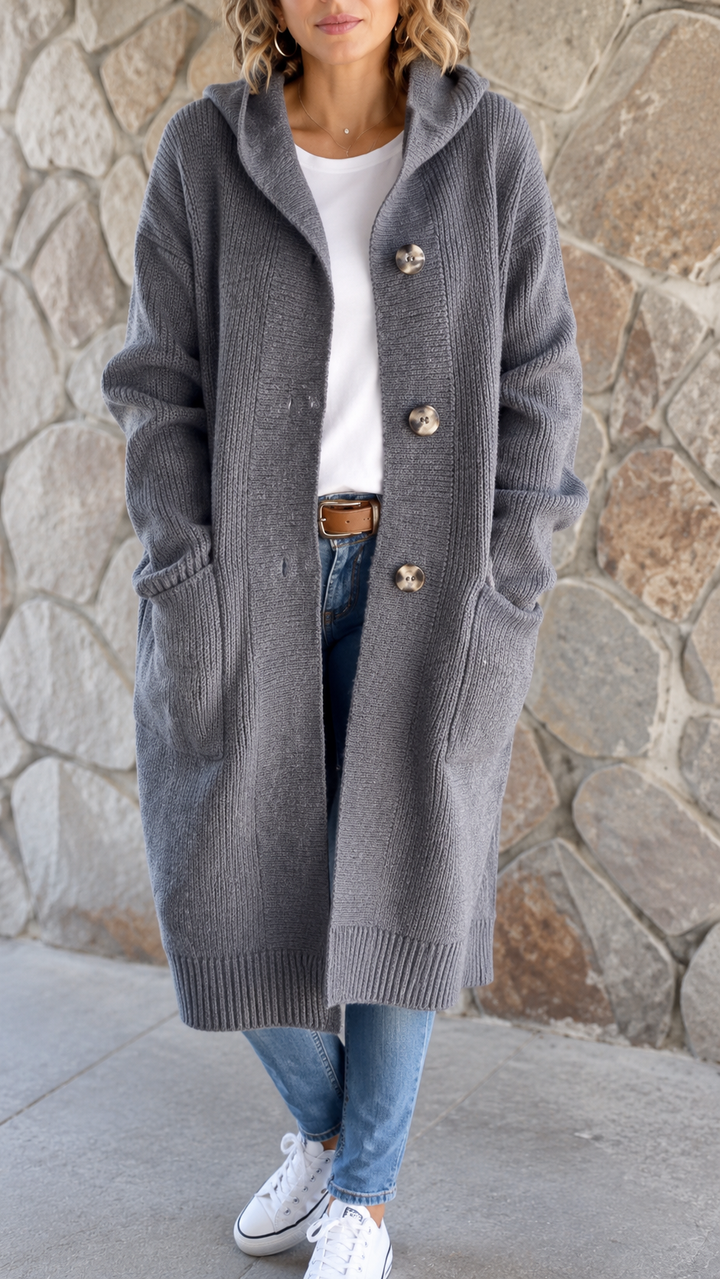 Simone | Long Hooded Cardigan
