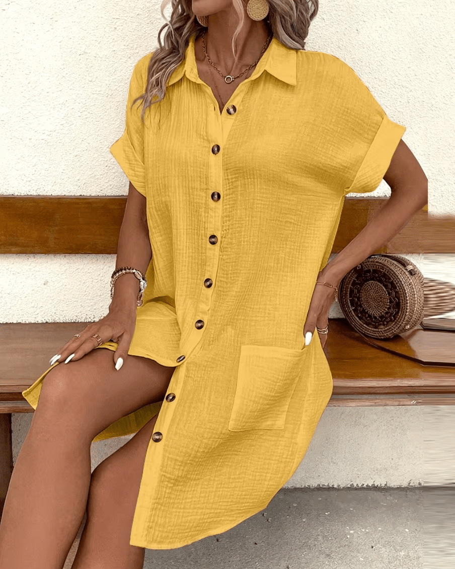 Jane | Comfortable Shirt Dress with Buttons