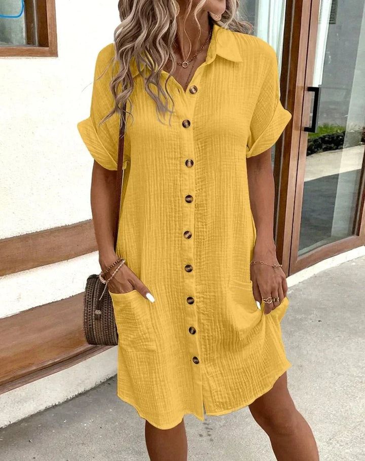 Jane | Comfortable Shirt Dress with Buttons