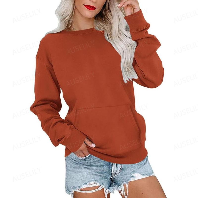 ERMA™ - Women's Lightweight Crewneck Hoodless Sweatshirt