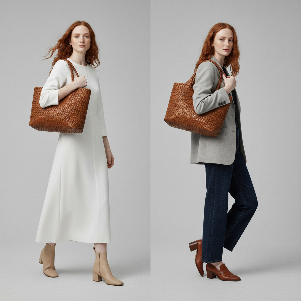 Jane | Hand-Woven Leather Tote