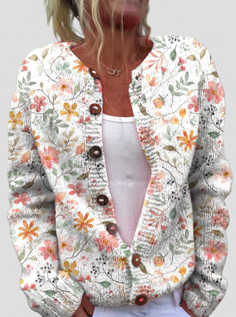 Greta™ | Cardigan with Blossom Branches