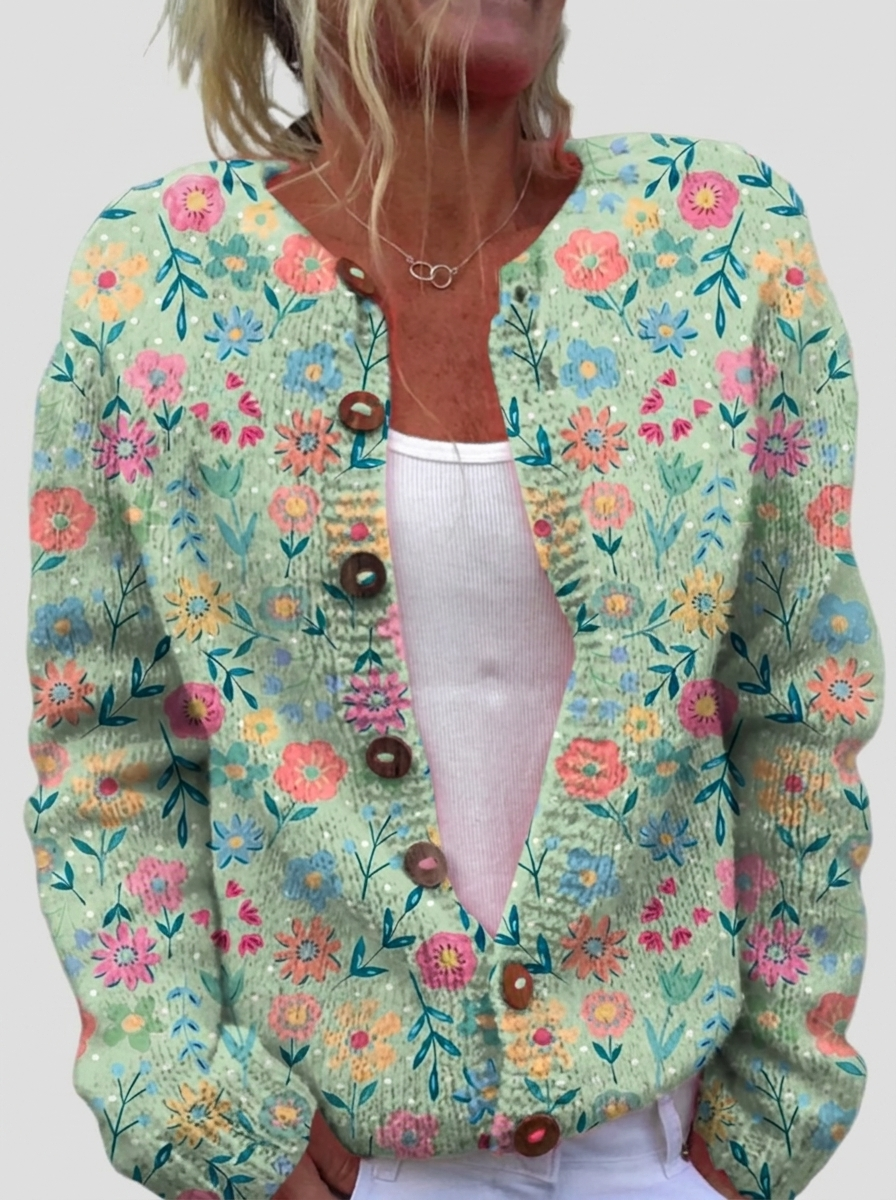 Monika™ | Cardigan with Delicate Blossoms