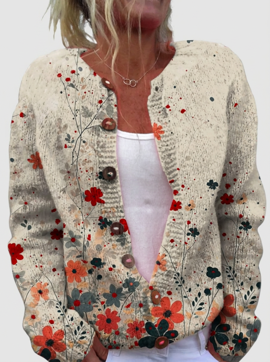 Sabrina™ | Cardigan with Blossom Dots