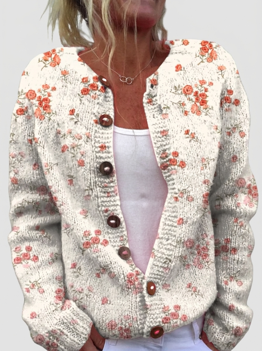 Andrea™ | Cardigan with Scattered Flowers