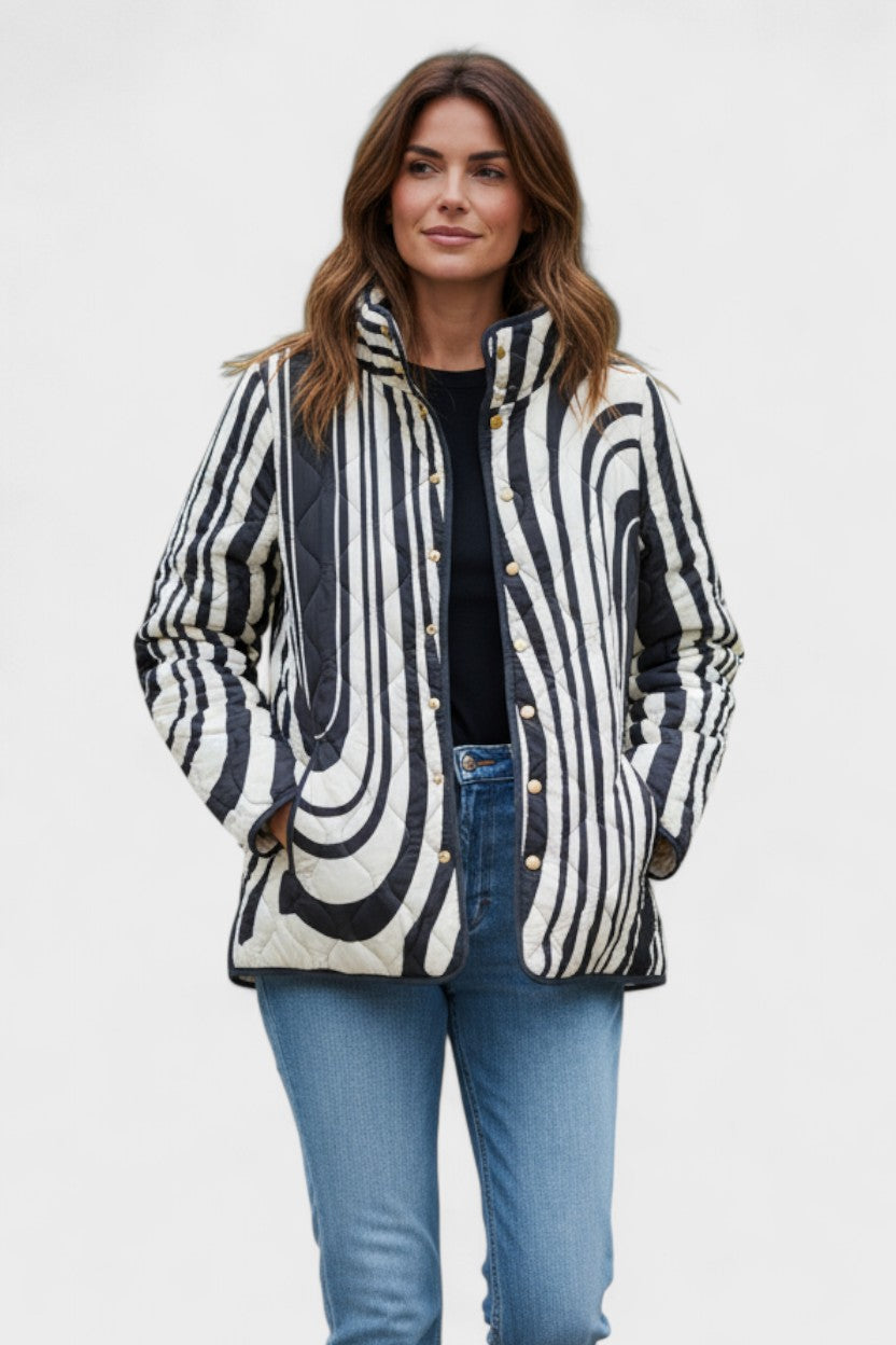 Hanne™ | Quilted Jacket in Zebra Print