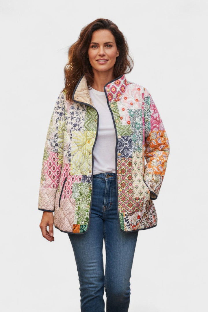 Minna™ | Quilted Jacket in Patchwork Look