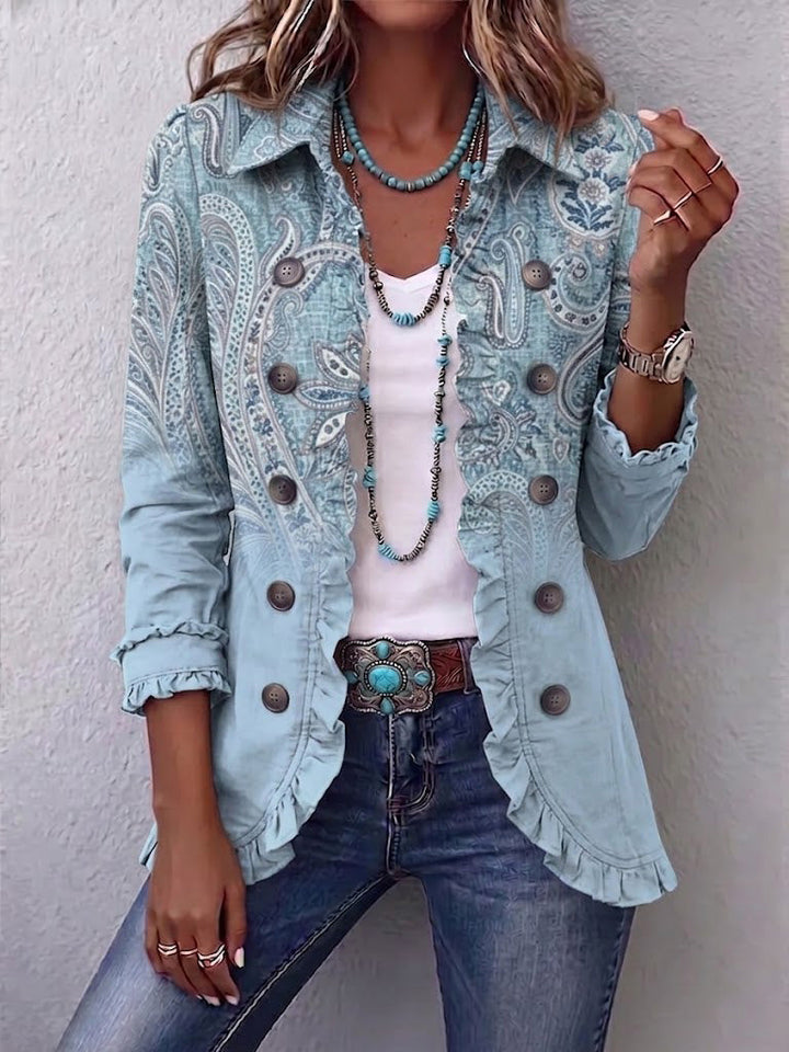 Cornelia™ | Light Blue Blazer with Paisley