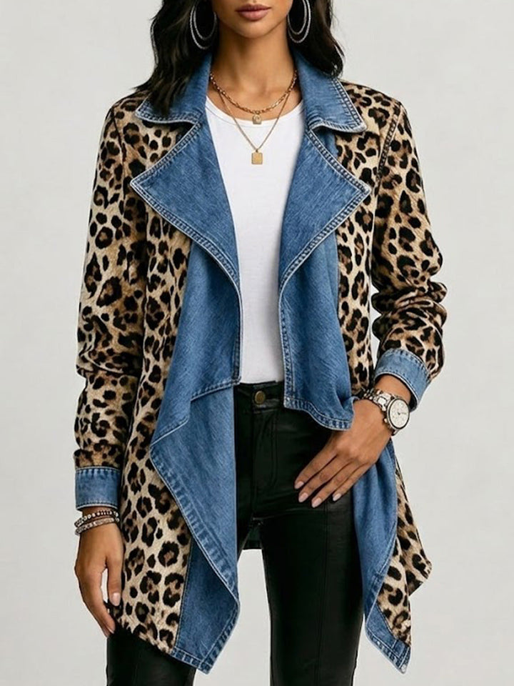 Silke™ | Waterfall Jacket with Leopard Print