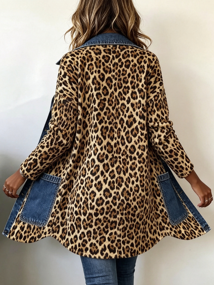 Regina™ | Long Jacket with Leopard Print