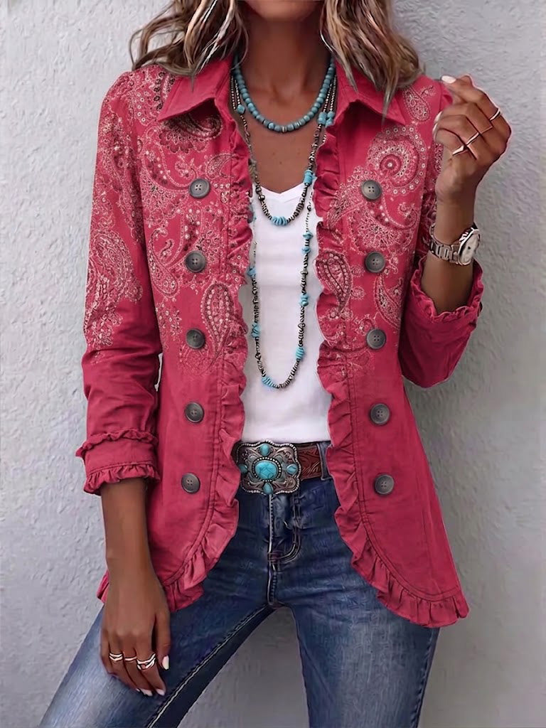 Manuela™ | Berry Blazer with Paisley
