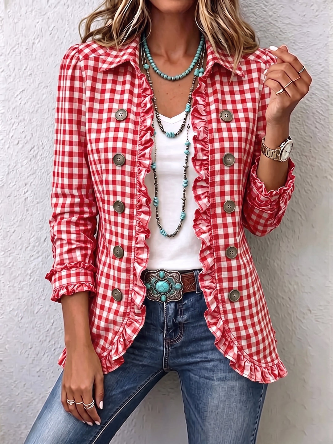 Elke™ | Gingham Check Blazer