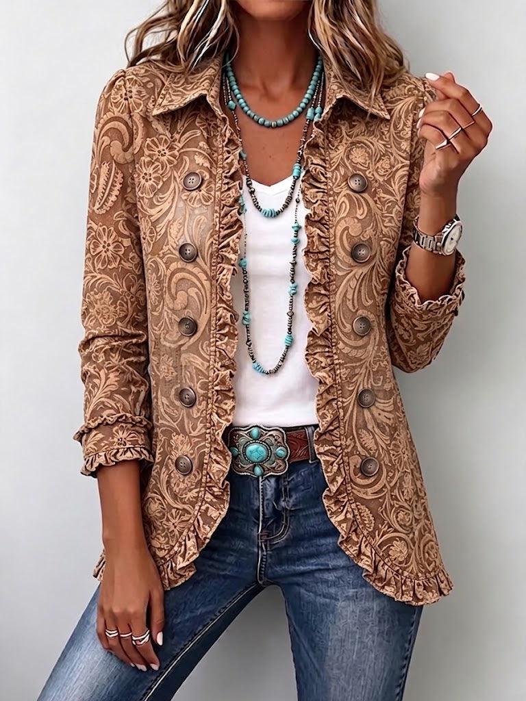 Heidi™ | Caramel Blazer with Ornaments