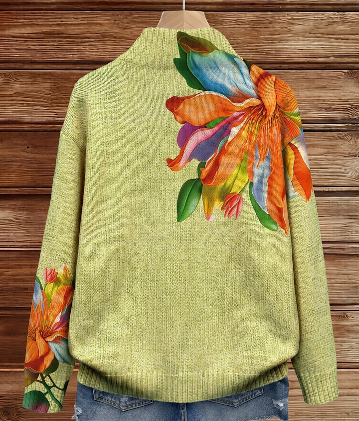 Barbara™ | Cardigan with Tropical Blossoms