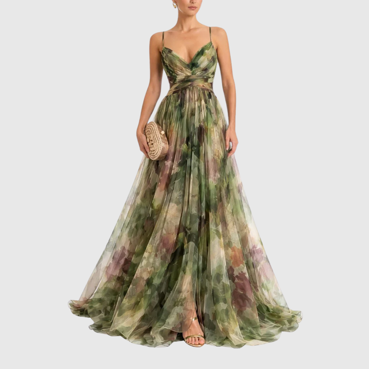 Alexa - Enchanting Floral Print Maxi Dress