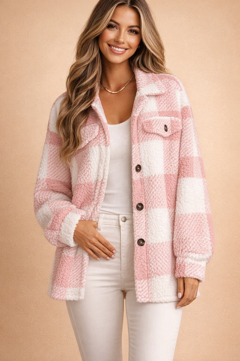 Jane | Camille Laurent Cozy Plaid Shirt Jacket
